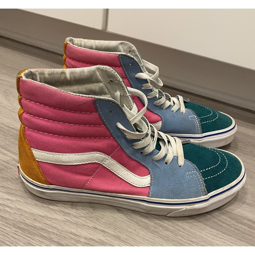 Vans Skate High Canvas Suede Pink Blue Mens US‎ Size 9.5 EU 42.5 500714 Sneakers